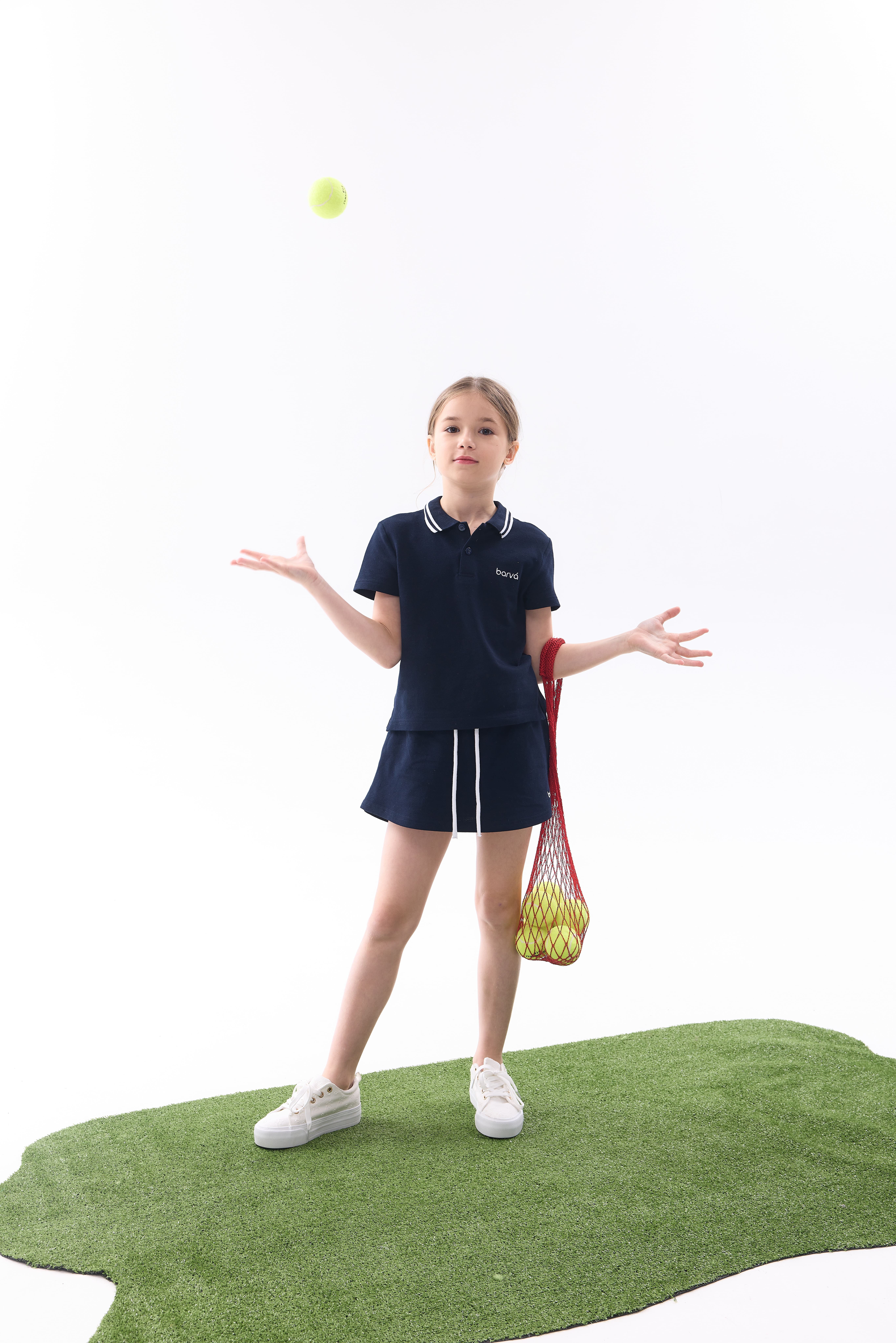 Поло GIRL з коротким рукавом темно-синє   